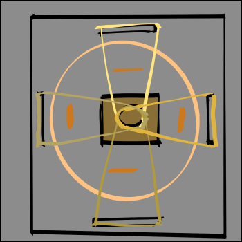 Concept sketch of the circuitry, I did put four rubberbands here as I did want to try out using 4 just to see what would happen